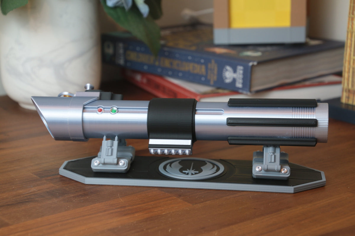 Anakin Skywalker's Episode II Lightsaber Hilt with Stand - 3D Printed Replica