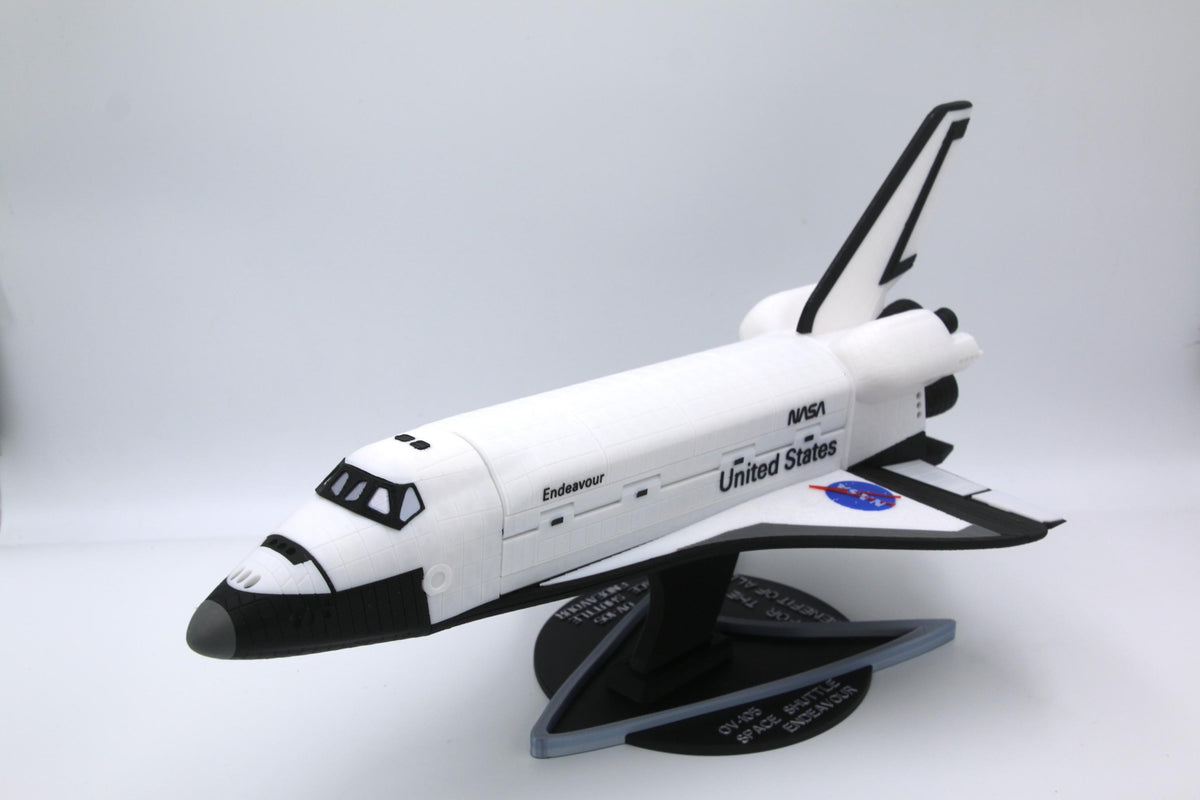 19 inch Space Shuttle Endeavour OV-105 with Satellite - A Detailed US Space Shuttle Replica - Fully colored and Assembled - 3D Printed