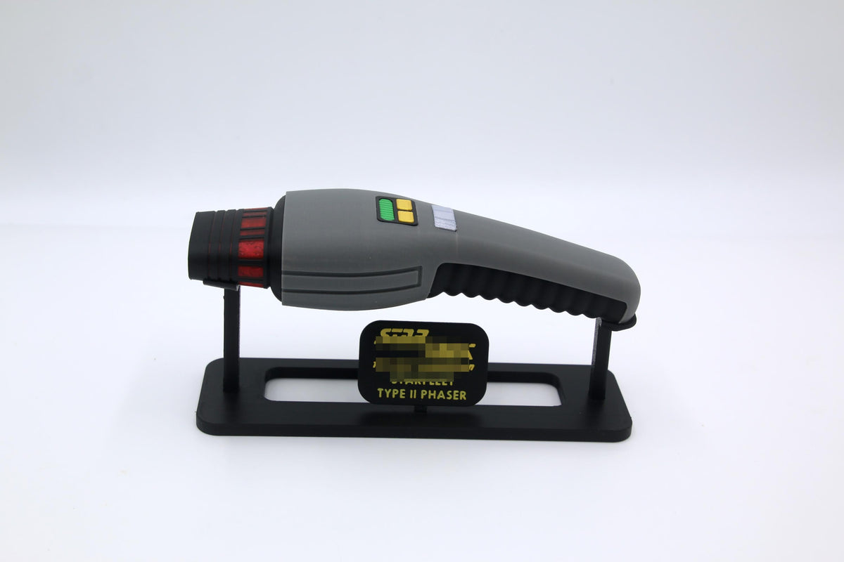 TNG Dust Buster Phaser with Stand - TNG Phaser - 3D Printed - Fully colored and assembled