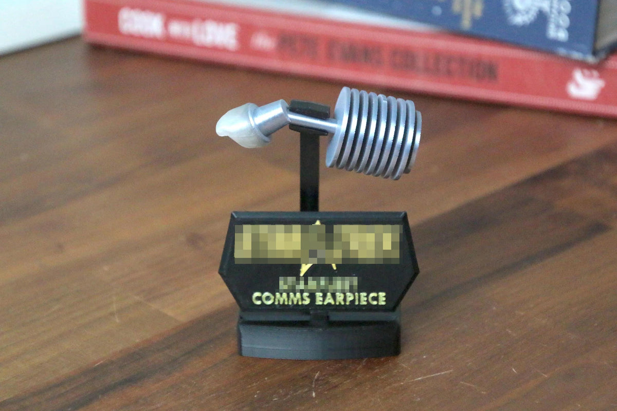 TOS Comms Earpiece and stand - 3D Printed - Fully colored and assembled