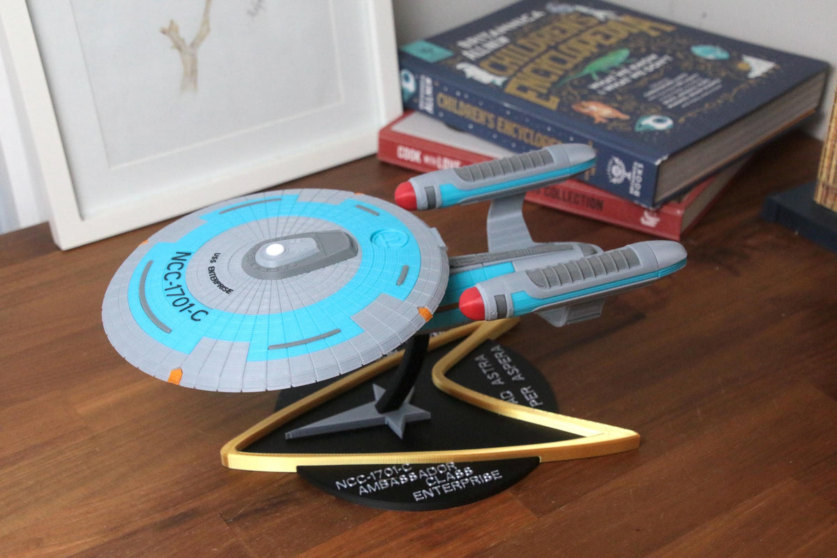 12-inch Ambassador Class NCC-1701-C Enterprise - 3D Printable Enterprise Replica - Fully colored and assembled