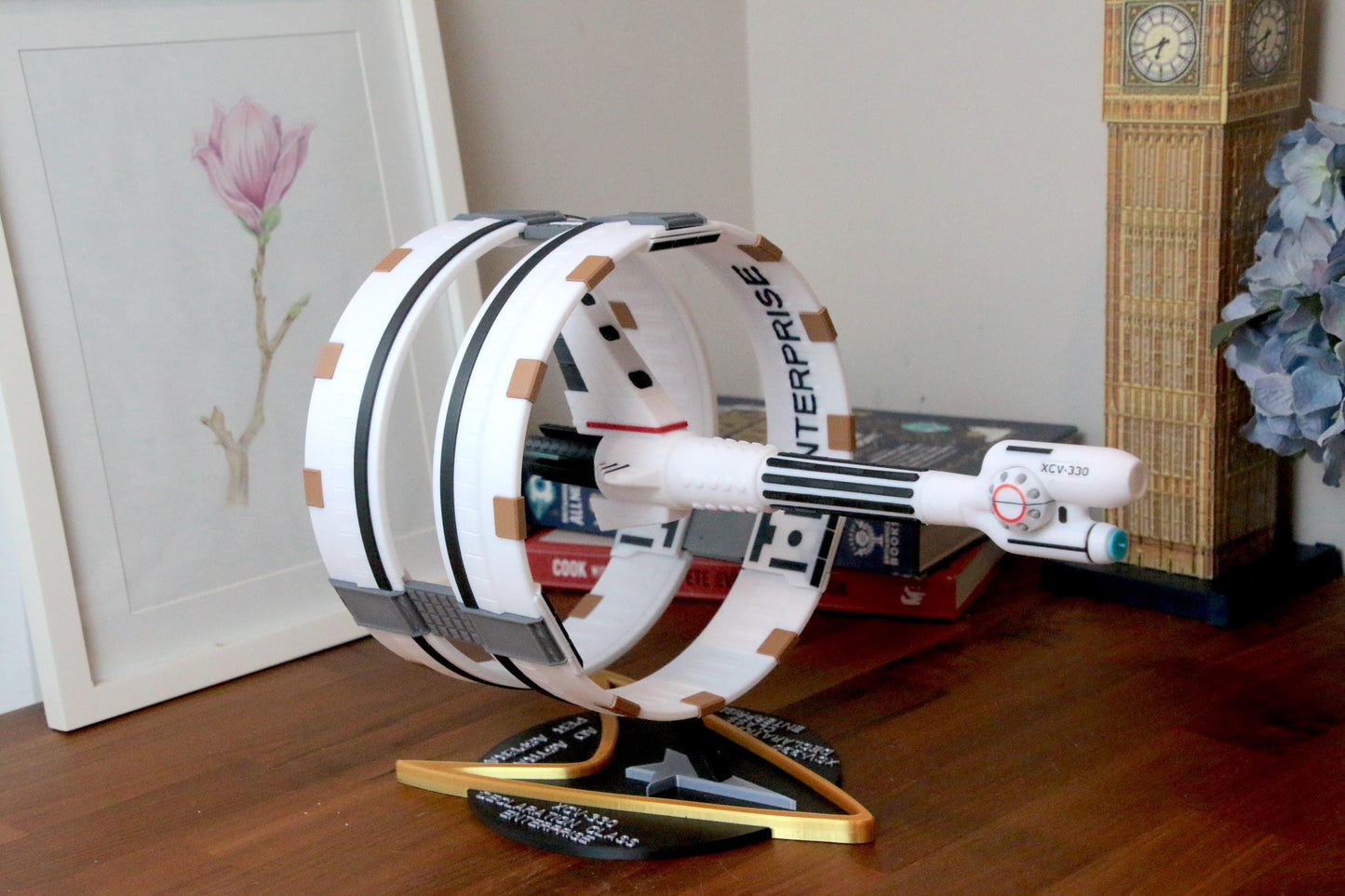 14-inch Declaration Class XCV-330 Enterprise - 3D Printed Replica - Fully colored and assembled