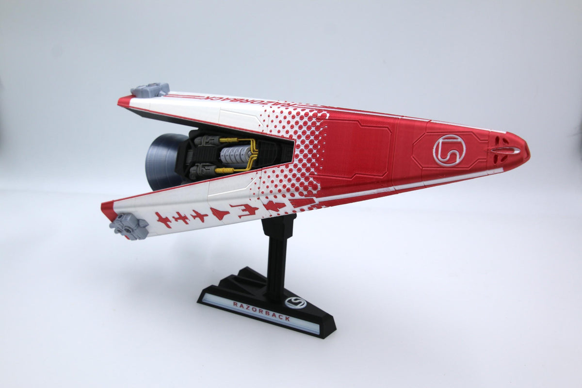 20 Inch Razorback Racing Pinnace (Large) - Detailed Pierre Mao's Racing Ship Replica - Fully Colored and Assembled - 3D Printed