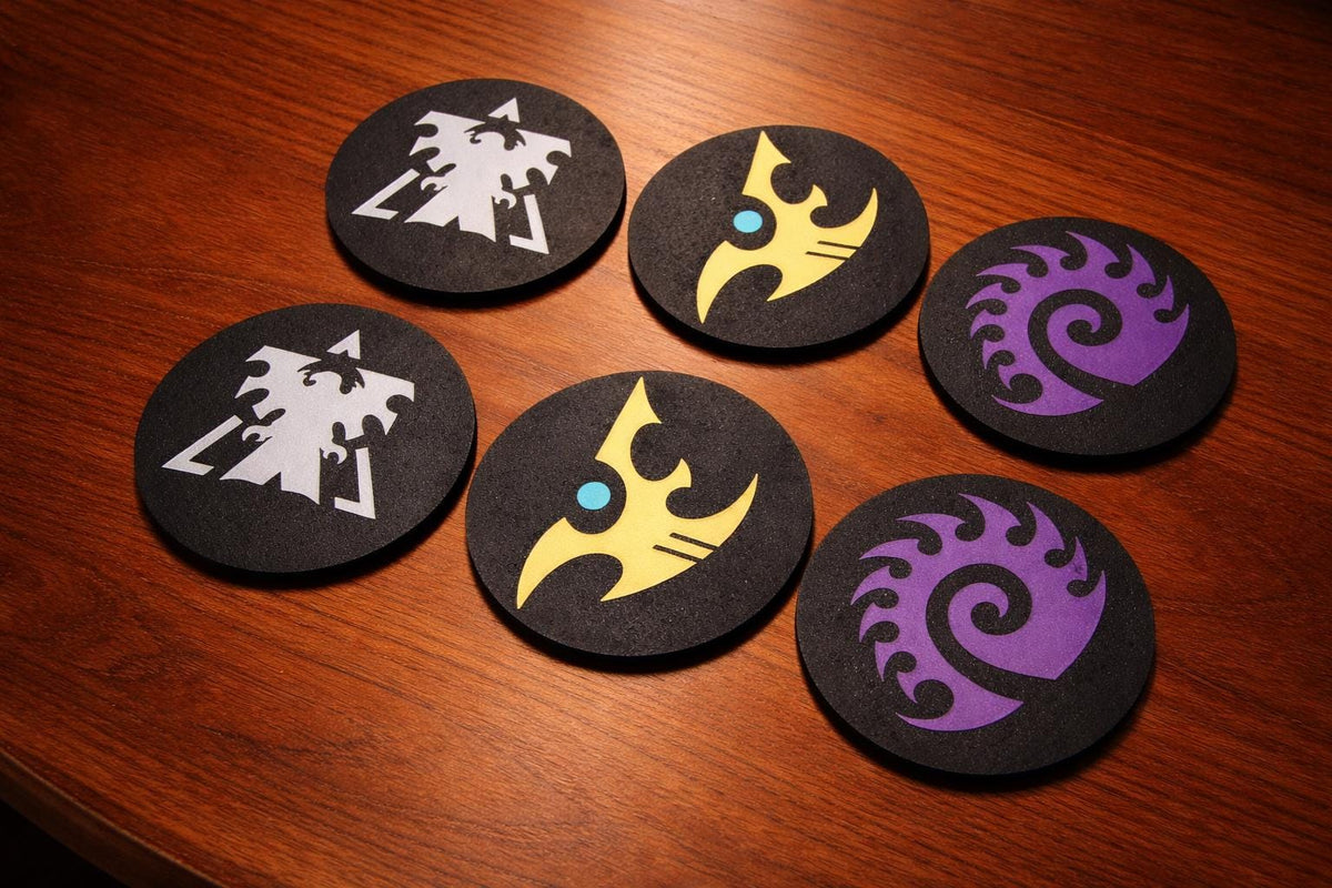 Terran Protoss Zerg Coaster Set - Sci-Fi Strategy Faction Drink Coasters