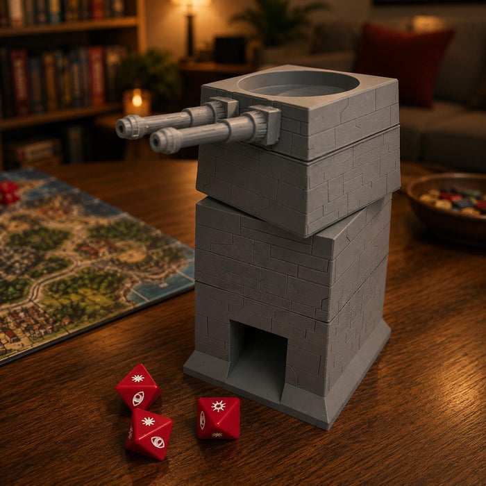 Death Star Turret Dice Tower - 3D Printed Sci-Fi Dice Roller - Tabletop Gaming Accessory - Board Game & RPG Dice Tower
