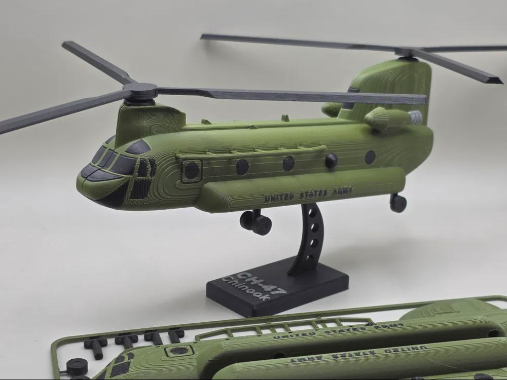 CH-47 Chinook Helicopter Kit Card, 3D Printed Prop, Display Collectible, Cosplay Gift