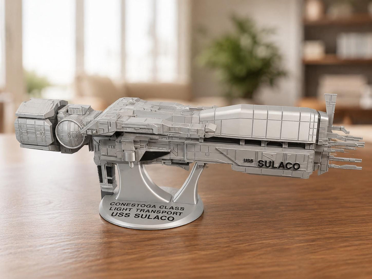 USS Sulaco from Aliens 3D Printed Model Kit, Conestoga Class Colonial Marines Starship Display, Sci-Fi Spacecraft Miniature