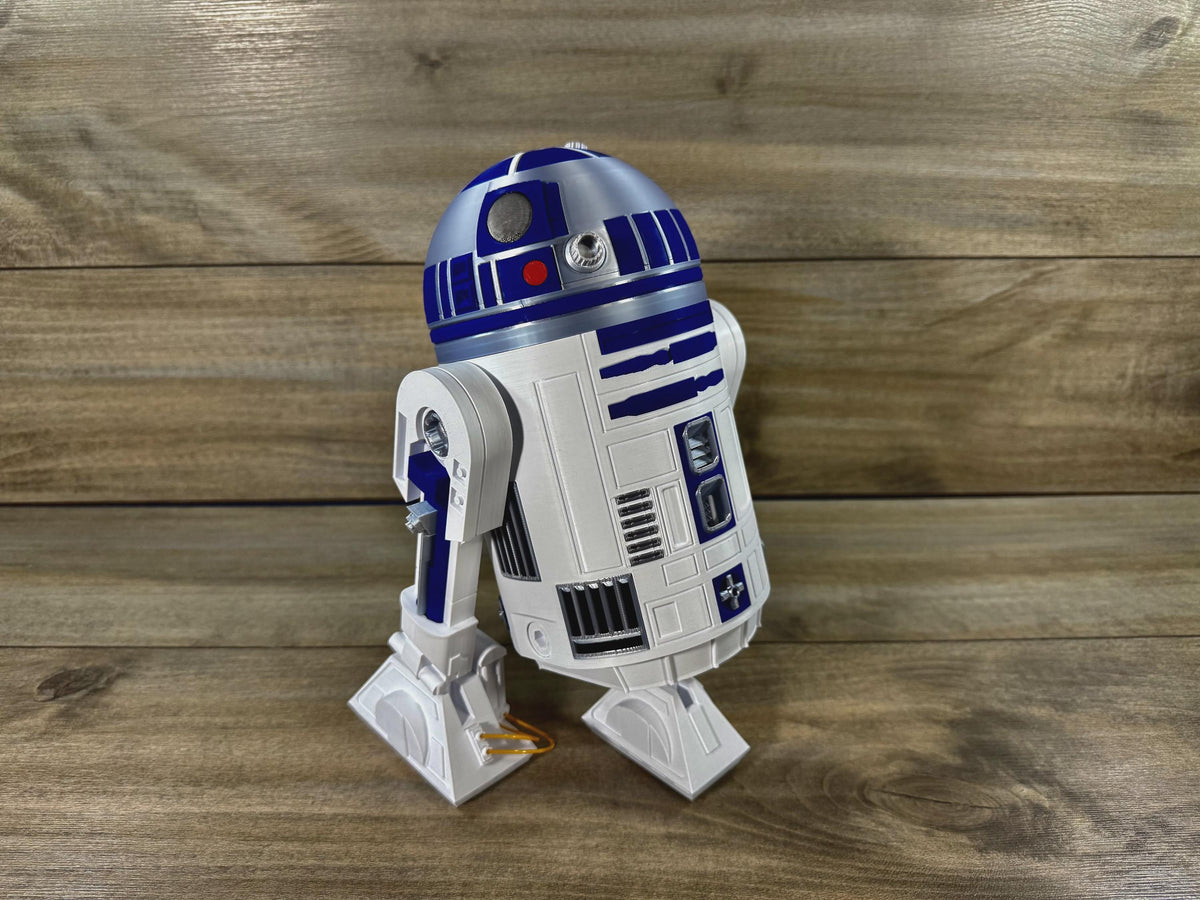 R2-D2 Astromech Droid Figure - Fully Colored and Assembled 3D Printed Sci-Fi Display Model