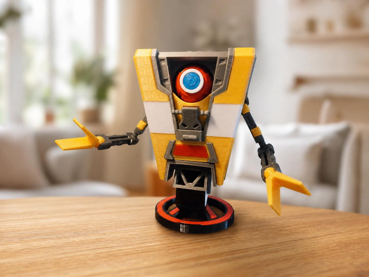 Claptrap Robot Figure, 3D Printed Articulated Display Model, Assembled Collectible Gift