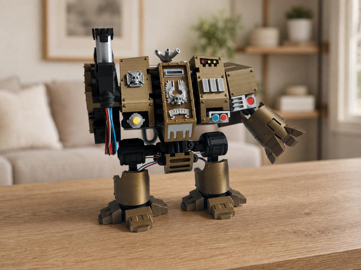 Articulated Mech Walker Display Model - 3D Printed Assembled Robot Figure
