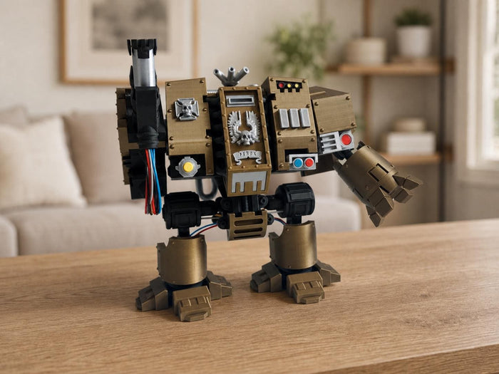 Articulated Mech Walker Display Model - 3D Printed Assembled Robot Figure